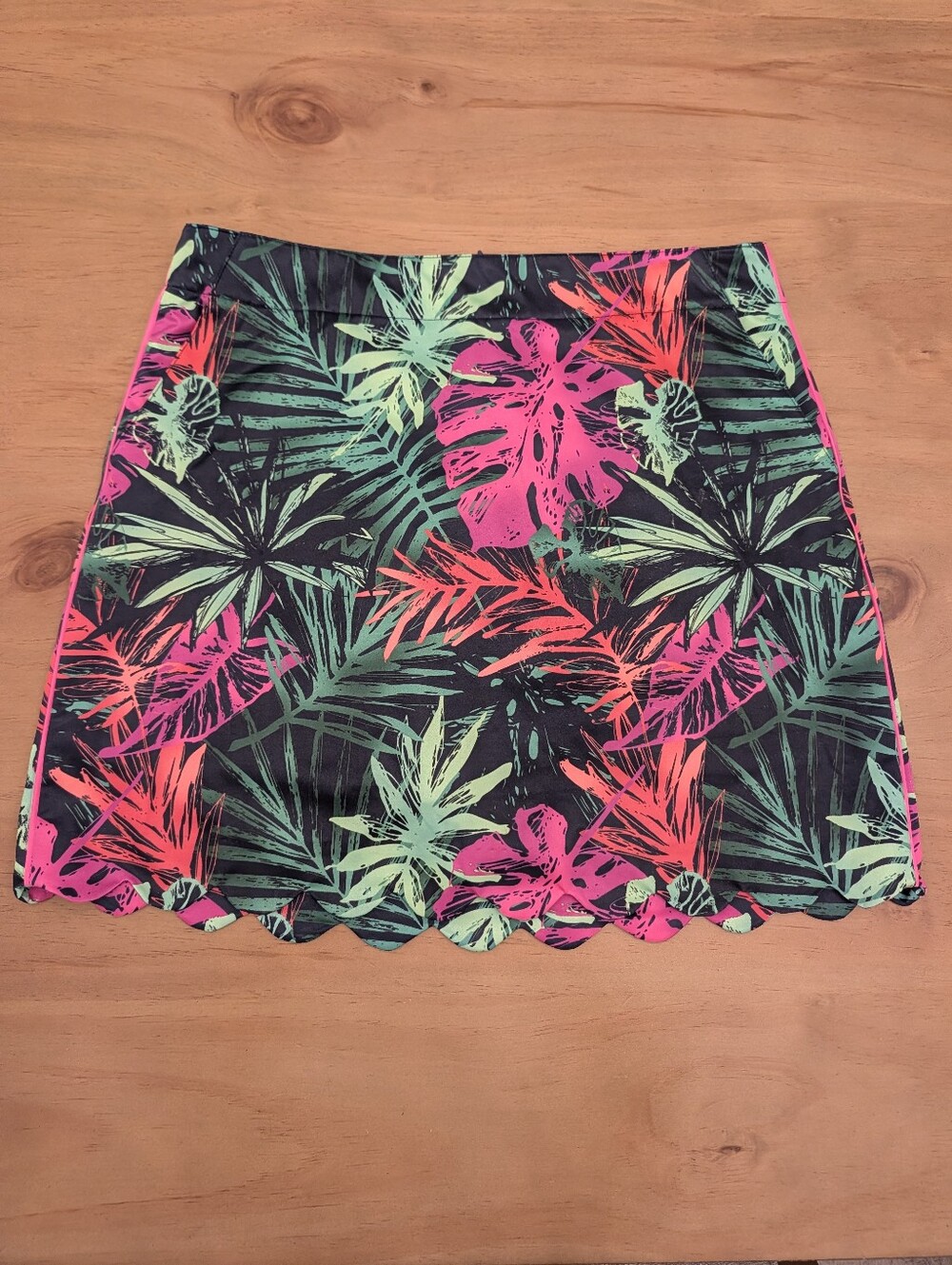 New Lady Hagen Green & Pink Palm Fronds Skort Size 6 Nwot